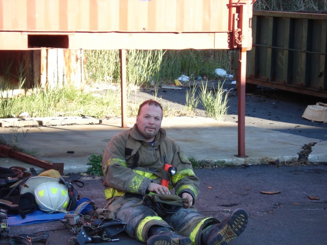 Captain Keeler takes a break inbetween evolutions